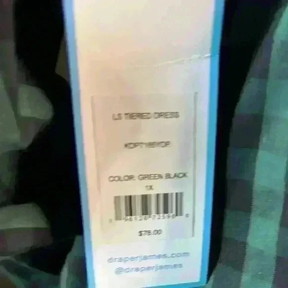 Draper James Green Black Plaid Long Puff Sleeve Dress Size 1X NWT - Picture 11 of 11